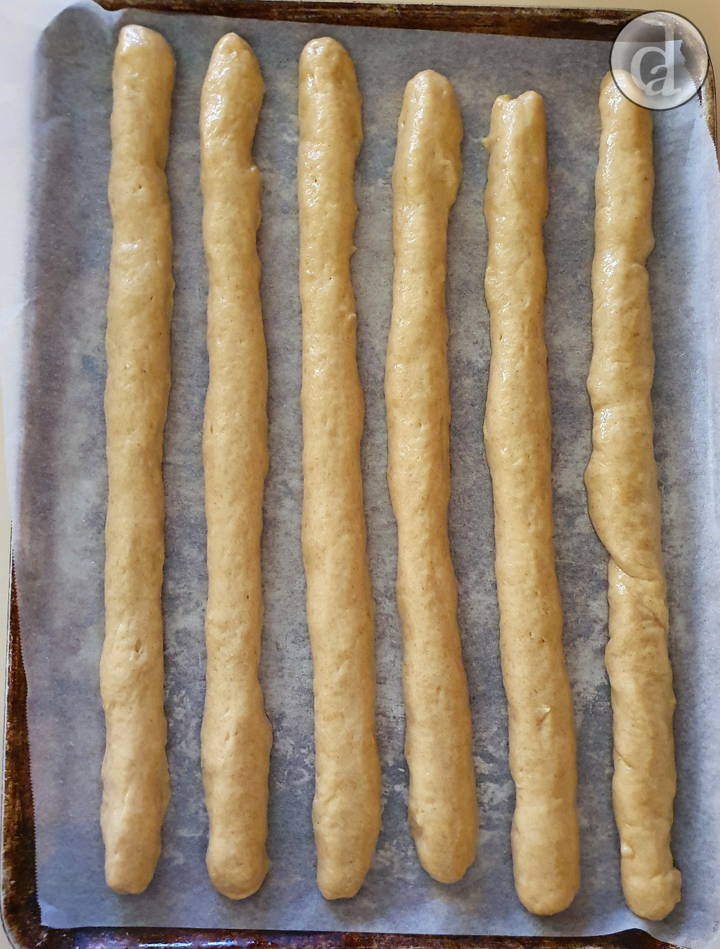 Each portion is rolled out