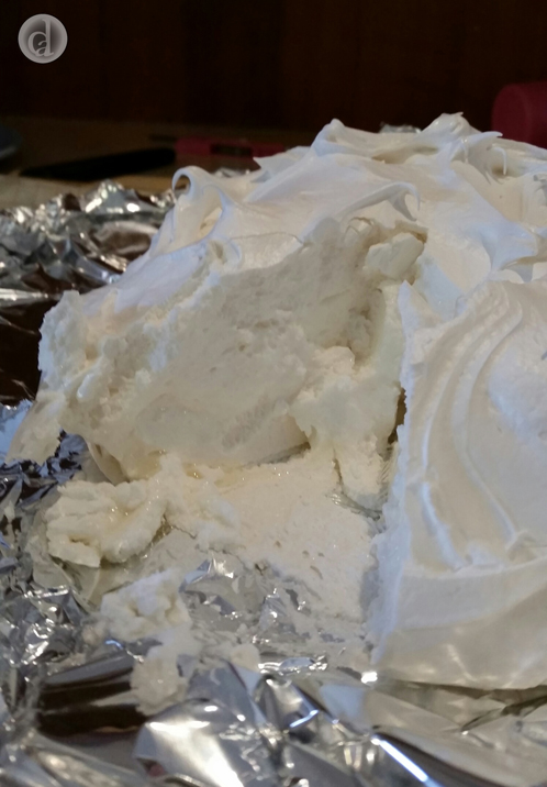 Baked at 90 C - with a little chunk missing
